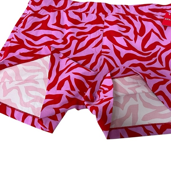 Spanx 3X Polished On The Go 6" Short in True Red Zebra Stripe Animal Print NWT - Picture 6 of 16